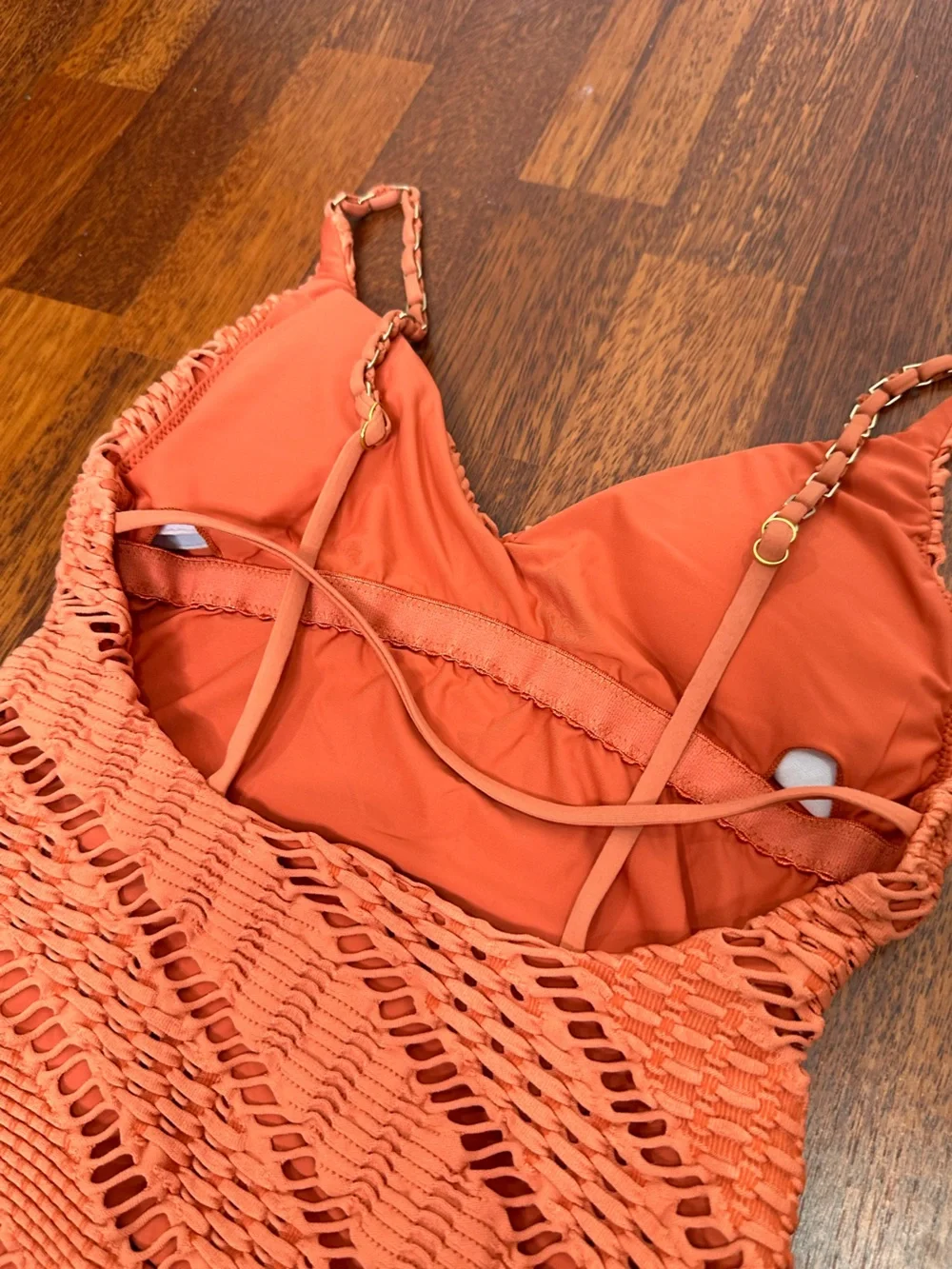 Seafolley Marrakesh V Neck One Piece - Cinnamon. Crochet swimsuit. Boho. 4